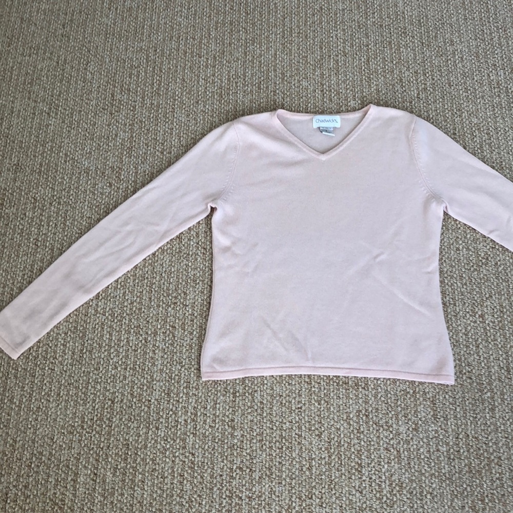 Chadwick’s pale blush pink cashmere sweater